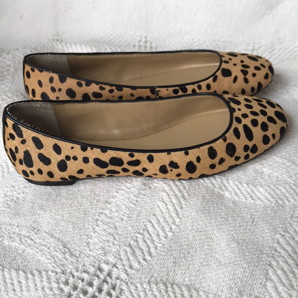 Ann Taylor Cheetah Calf Hair Round Flat Heels, SZ 6M